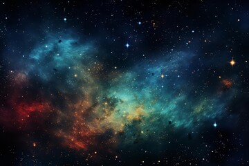 Fototapeta premium A mysterious abstract illustration featuring a gradient of midnight blues to black, speckled with white to suggest a starry night