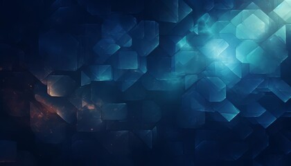 A mysterious abstract background illustration with dark, moody blues and indistinct shadows, evoking a sense of the unknown