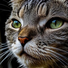 close-up of a wet cat&rsquo;s face