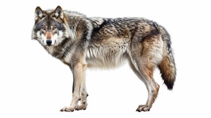 Obraz premium A wolf is standing on a white background