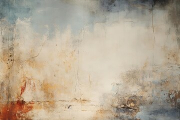 A nostalgic abstract illustration with faded colors and worn textures, reminiscent of an old wall painting