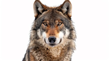 Fototapeta premium A wolf is staring at the camera with its mouth open