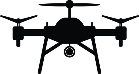 Drone silhouette vector, drone camera icon silhouette vector illustration	