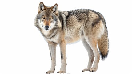 Obraz premium A wolf is standing on a white background