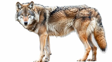 Obraz premium A wolf is standing on a white background