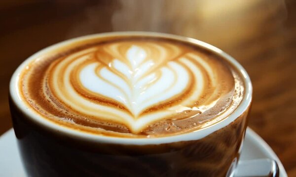 Hot Cappuccino with Latte Art