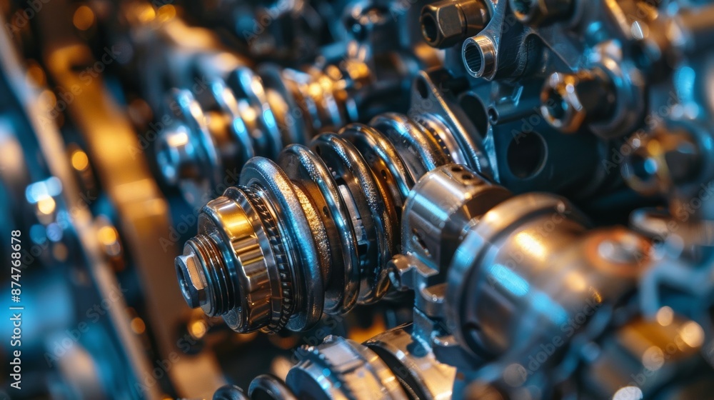 Poster a detailed image of the shift linkage a series of rods and levers that connect the gear shift to the