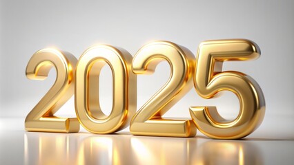 Vibrant golden bold futuristic numerals 2035 stand out against a crisp white background in a sleek 3d illustration.