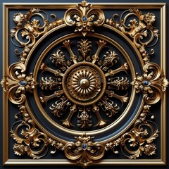 Obraz premium Ornate Baroque Barocco Marble Ceiling Design with Intricate Non-Linear Accents Depicting Classic Elegance and Architectural Beauty