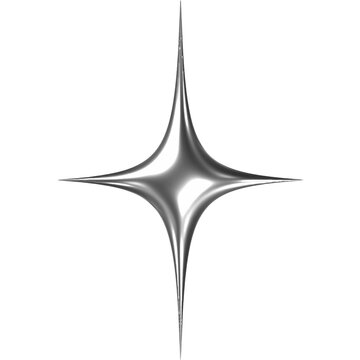  A 3D rendering of a shiny, silver star on a light gray background. The star is rendered in a realistic style with subtle reflections and highlights, giving it a metallic appearance.