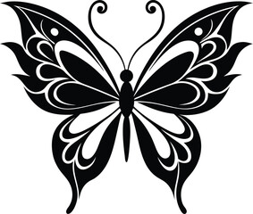 decorative butterfly illustration black and white