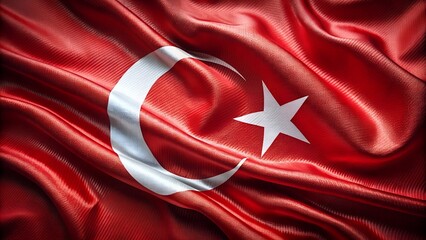 turkey flag made of premium wavy fabric with cinematic scene. turkey flag background