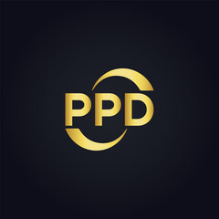 PPD logo. P P D design. White PPD letter. PPD, P P D letter logo design. P P D letter logo design in GOLD, GOLDEN LOGO, THREE, style. letter logo set in one artboard. P P D letter logo vector design.