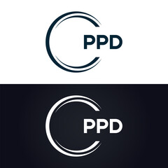 PPD logo. P P D design. White PPD letter. PPD, P P D letter logo design. P P D letter logo design in GOLD, GOLDEN LOGO, THREE, style. letter logo set in one artboard. P P D letter logo vector design.