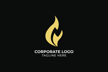 fire flame and thunder bolt iconic business logo, fire smoke and energy bolt iconic logo