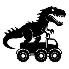 Fototapeta premium inosaur Monster Truck silhouette vector