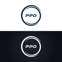 PPD logo. P P D design. White PPD letter. PPD, P P D letter logo design. P P D letter logo design in GOLD, GOLDEN LOGO, THREE, style. letter logo set in one artboard. P P D letter logo vector design.