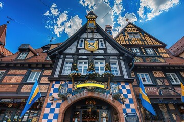 Fototapeta premium typical decoration at the beerhalls and sales booths at the oktoberfest in munich
