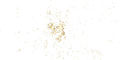 Doted and confetti golden glitter on transparent background. Shiny glittering dust. Gold glitter sparkle confetti that floats down falling. Vector illustration.