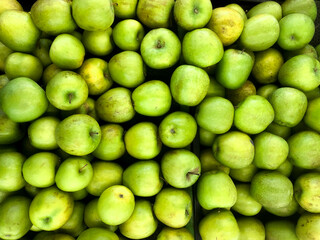 Fresh green apple fruit images. Lot of tasty apples fruits background