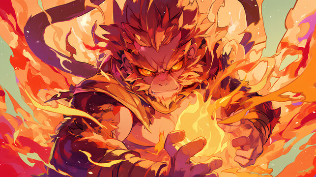 Monkey man with fire powers