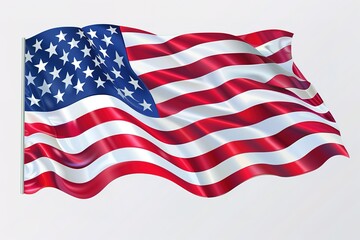 Obraz premium USA flag for 4 July independence day 4th of July. Decoration set of garlands for USA national holidays, events, banners, posters, web Fourth of July background - American