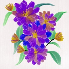 flowers on watercolor texture