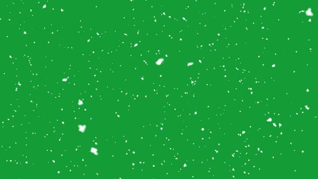 Snow falling on green screen background