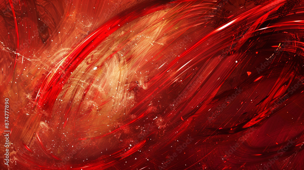 Poster a red background with a red line that is curving