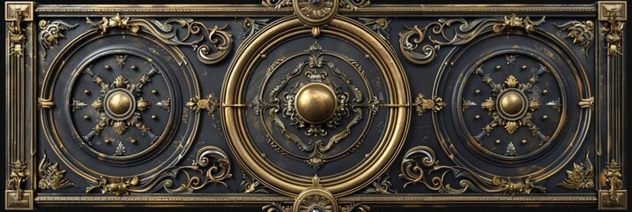 Obraz premium Baroque, Barocco Ornate Marble Ceiling Non-Linear Reformation Design with Intricate Accents Depicting Classic Elegance and Architectural Beauty