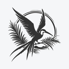 Majestic Tropicbird Silhouette, A Stunning Symbol of Tropical Elegance