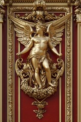 Obraz premium Baroque, Barocco Ornate Marble Ceiling Non-Linear Reformation Design with Intricate Accents Depicting Classic Elegance and Architectural Beauty