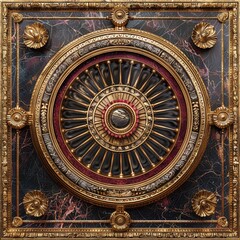 Obraz premium Baroque, Barocco Ornate Marble Ceiling Non-Linear Reformation Design with Intricate Accents Depicting Classic Elegance and Architectural Beauty