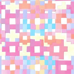 Memphis Style Crosses in Pink, Orange, Yellow, and Blue for Design