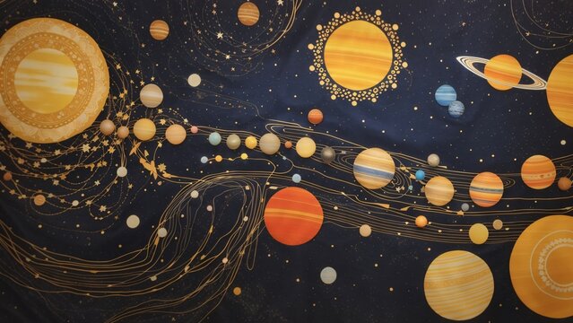 Stunning Solar System Planets Illustration for Creative Design