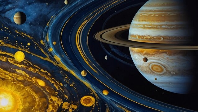 Stunning Solar System Planets Illustration for Creative Design