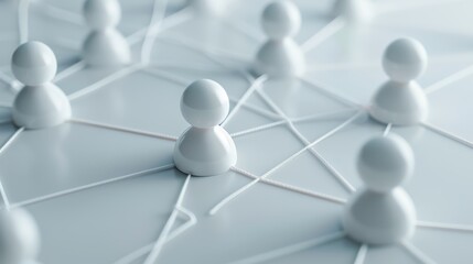 Obraz premium Support network concept, visualizing backing and aid with interconnected people, emphasizing mutual assistance and encouragement