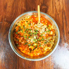 This is a tofu delicacy made with pickled peppers. It is sour and spicy, appetizing, and very delicious. Welcome to Chongqing, China to taste barbecue food.
