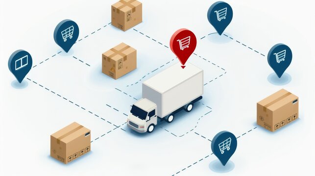 Diagram of distribution channels, illustrating the dispersion and delivery network, optimized allocation of resources, a strategic overview