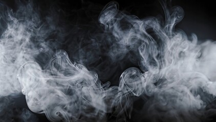 smoke texture on black background,generated with AI. High quality photo