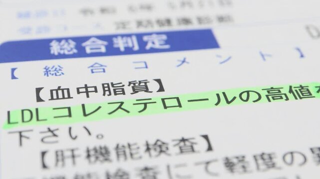 健康診断の結果。LDLコレステロールの異常。