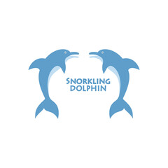 cute dolphin logo icon flat vector design.