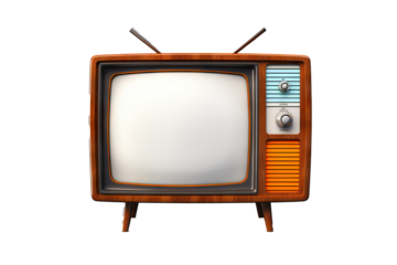 
Vintage television PNG style with transparent background for retro-themed digital projects and design applications