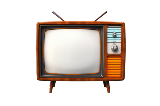 
Vintage television PNG style with transparent background for retro-themed digital projects and design applications