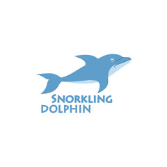 cute dolphin logo icon flat vector design.