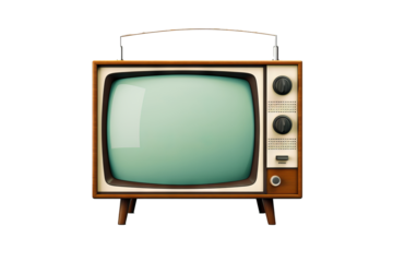 
Vintage television PNG style with transparent background for retro-themed digital projects and design applications