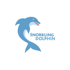 cute dolphin logo icon flat vector design.