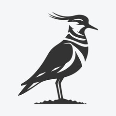 Majestic Lapwing Silhouette,Graceful Elegance in Flight