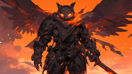 owl man with fire power