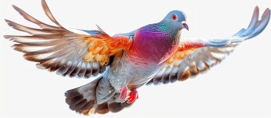 Obraz premium A Colorful Pigeon in Flight